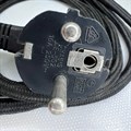 Сетевой шнур питания утюга в тканевой чёрной оплётке 16A 250V длина 2м 00754029-1
